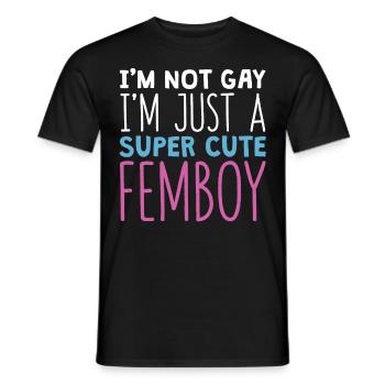 Funny Femboy Gift - Men's T-Shirt - black - Front - AI Model Male 178 light (178cm)