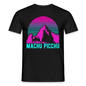 Machu Picchu Pérou Inca Rétro Vintage Cadeau - T-shirt homme - noir - Devant - AI Model Male 178 light (178cm)