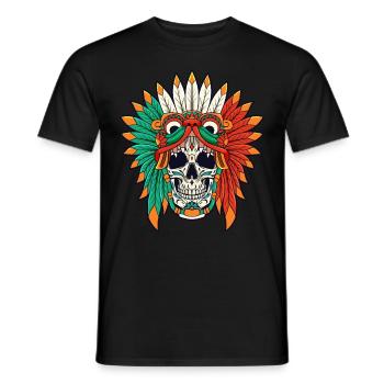 Quetzalcoatl Schädel Goth Aztec Gefiederte Schlang - Männer T-Shirt - Schwarz - Vorne - AI Model Male 178 light (178cm)