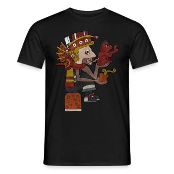 Mictlantecuhtli Dieu de la Mort Aztèques Dieu Maya I - T-shirt homme - noir - Devant - AI Model Male 178 light (178cm)