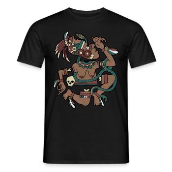 Coyolxauhqui Aztec Goddess Moon Goddess Maya Inca - Men's T-Shirt - black - Front - AI Model Male 178 light (178cm)