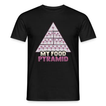 Lustiges Lebensmittelpyramide Rotweintrinker - Männer T-Shirt - Schwarz - Vorne - AI Model Male 178 light (178cm)