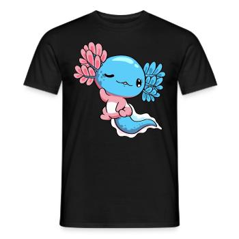 Transgender Stolz Transgender Flagge Kawaii Axolot - Männer T-Shirt - Schwarz - Vorne - AI Model Male 178 light (178cm)