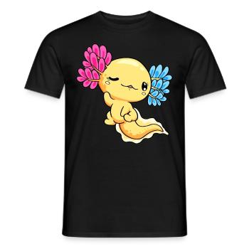 Pansexueller Stolz Pansexuelle Flagge Kawaii Axolo - Männer T-Shirt - Schwarz - Vorne - AI Model Male 178 light (178cm)