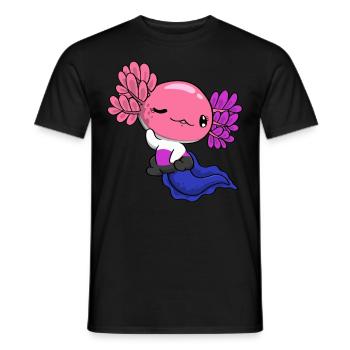 Genderfluid Pride Genderfluid Flag Kawaii Axolot - Men's T-Shirt - black - Front - AI Model Male 178 light (178cm)