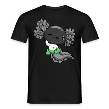 Demiromantic Pride Flag Kawaii Axolotl Pile - Men's T-Shirt - black - Front - AI Model Male 178 light (178cm)