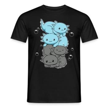 Autosexuelle Flagge Axolotl Haufen Kawaii - Männer T-Shirt - Schwarz - Vorne - AI Model Male 178 light (178cm)