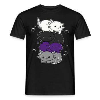 Zweigeschlechtliche Flagge Axolotl Haufen Kawaii - Männer T-Shirt - Schwarz - Vorne - AI Model Male 178 light (178cm)