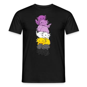 Monosexuelle Flagge Axolotl Haufen Kawaii - Männer T-Shirt - Schwarz - Vorne - AI Model Male 178 light (178cm)