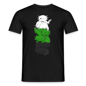 Neutrois Flagge Axolotl Haufen Kawaii Neutrois Sto - Männer T-Shirt - Schwarz - Vorne - AI Model Male 178 light (178cm)