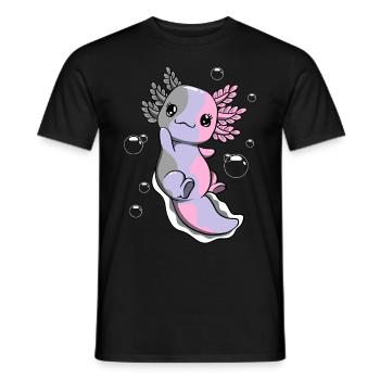 Cupiosexuelle Flagge Axolotl Haufen Kawaii - Männer T-Shirt - Schwarz - Vorne - AI Model Male 178 light (178cm)