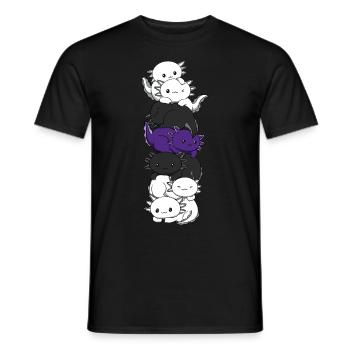 Zweigeschlechtliche Flagge Axolotl Haufen Kawaii - Männer T-Shirt - Schwarz - Vorne - AI Model Male 178 light (178cm)