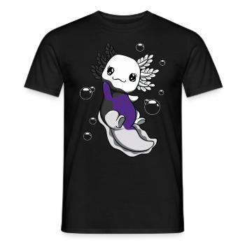 Drapeau bisexuel Axolotl Bunch Kawaii - T-shirt homme - noir - Devant - AI Model Male 178 light (178cm)