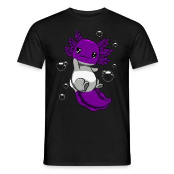 Graugeschlechtliche Flagge Axolotl Haufen Kawaii - Männer T-Shirt - Schwarz - Vorne - AI Model Male 178 light (178cm)