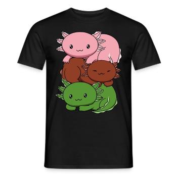 Gynesexual Flag Axolotl Bunch Kawaii - T-shirt homme - noir - Devant - AI Model Male 178 light (178cm)