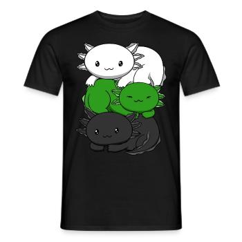 Neutrois Flagge Axolotl Haufen Kawaii Neutrois Sto - Männer T-Shirt - Schwarz - Vorne - AI Model Male 178 light (178cm)