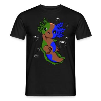 Drapeau sapiosexuel Axolotl Pile Kawaii - T-shirt homme - noir - Devant - AI Model Male 178 light (178cm)