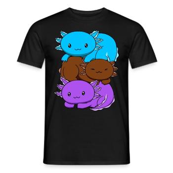 Androsexuelle Flagge Axolotl Haufen Kawaii - Männer T-Shirt - Schwarz - Vorne - AI Model Male 178 light (178cm)