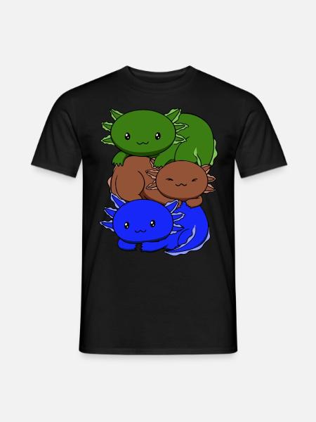 Sapiosexual Flag Axolotl Pile Kawaii - Men's T-Shirt - black