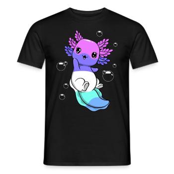 Drapeau spectrosexuel Axolotl Pile Kawaii - T-shirt homme - noir - Devant - AI Model Male 178 light (178cm)