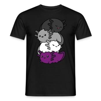 Kawaii Axolotl Haufen Asexuelle Stolz Asexuelle Fl - Männer T-Shirt - Schwarz - Vorne - AI Model Male 178 light (178cm)