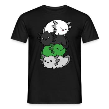 Kawaii Axolotl Heap Demiromantic Pride Flagg - T-shirt homme - noir - Devant - AI Model Male 178 light (178cm)