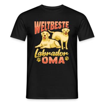 Weltbeste Labrador Oma Design Hundehalter Oma - Männer T-Shirt - Schwarz - Vorne - AI Model Male 178 light (178cm)