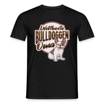 Weltbeste Bulldogge Oma Design Hundehalter Oma - Männer T-Shirt - Schwarz - Vorne - AI Model Male 178 light (178cm)