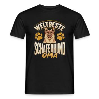 Weltbeste Schäferhund Oma Design Hundehalter Oma - Männer T-Shirt - Schwarz - Vorne - AI Model Male 178 light (178cm)