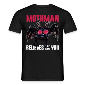 Mothman Cryptid Cryptozoology - Men's T-Shirt - black - Front - AI Model Male 178 light (178cm)