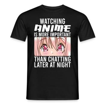 Anime Fille Manga - T-shirt homme - noir - Devant - AI Model Male 178 light (178cm)