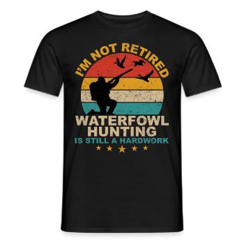 Funny Waterfowl Hunt Retro - Men's T-Shirt - black - Front - AI Model Male 178 light (178cm)