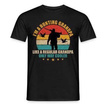 Funny Waterfowl Hunting Grandpa - Men's T-Shirt - black - Front - AI Model Male 178 light (178cm)