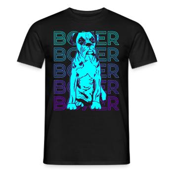 Boxer Dog Retro Gift - Men's T-Shirt - black - Front - AI Model Male 178 light (178cm)