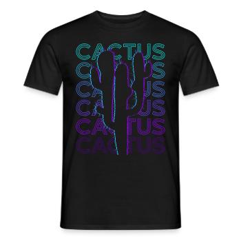 Cactus Cactus Retro Gift - Men's T-Shirt - black - Front - AI Model Male 178 light (178cm)