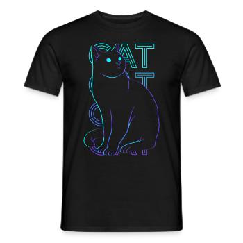 Cat Retro Gift - Men's T-Shirt - black - Front - AI Model Male 178 light (178cm)