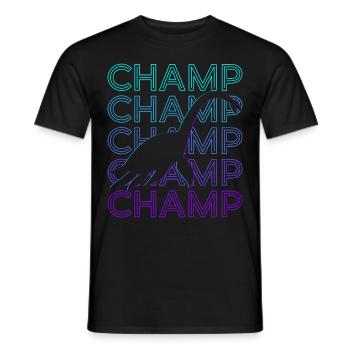 Champ Champy Lake Monster Retro Geschenk - Männer T-Shirt - Schwarz - Vorne - AI Model Male 178 light (178cm)