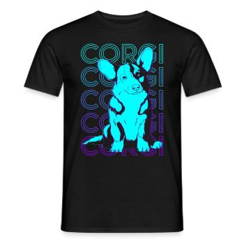 Corgi Retro Gift - Men's T-Shirt - black - Front - AI Model Male 178 light (178cm)