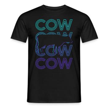 Cow Farmer Farm Farm Retro Gift - Men's T-Shirt - black - Front - AI Model Male 178 light (178cm)