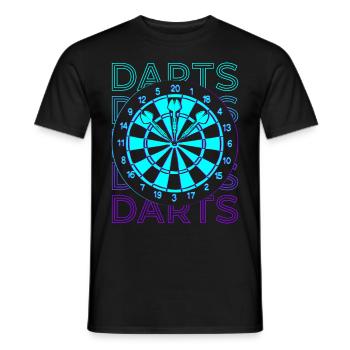 Darts Retro Gift - Men's T-Shirt - black - Front - AI Model Male 178 light (178cm)