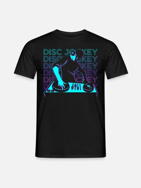 DJ Disc Jockey Retro Geschenk - Männer T-Shirt - Schwarz