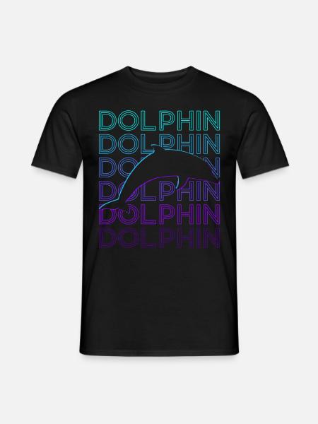 Delphin Retro Geschenk - Männer T-Shirt - Schwarz