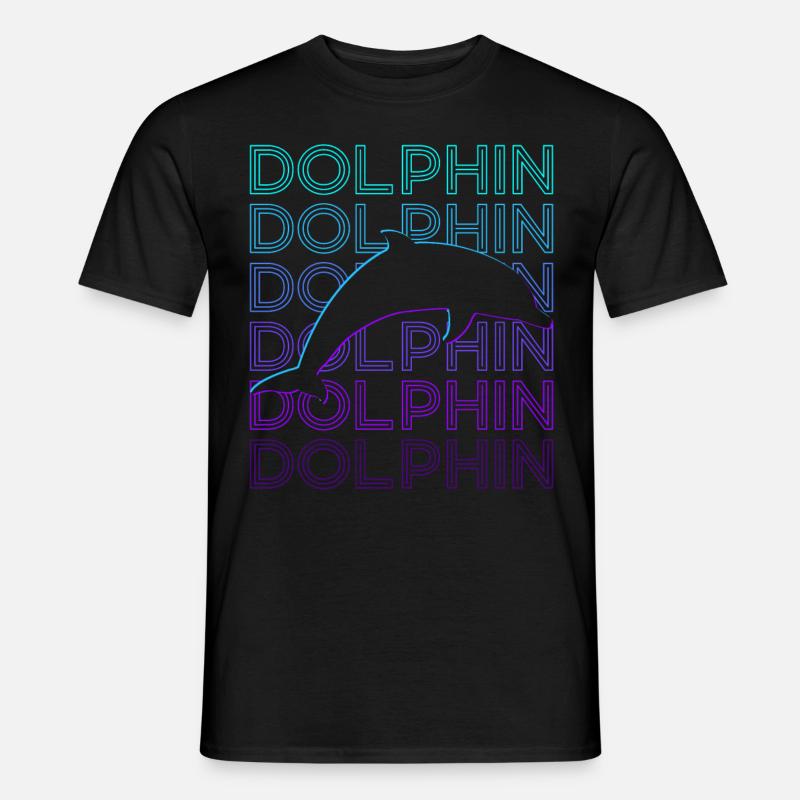 Dolphin Retro Gift - Men’s T-shirt - black