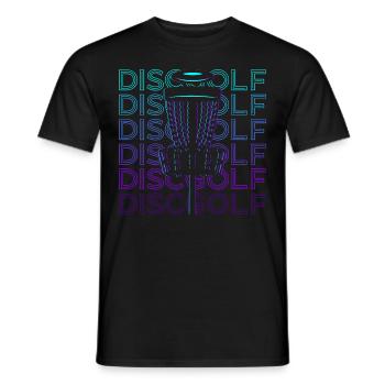 Discgolf Retro Geschenk - Männer T-Shirt - Schwarz - Vorne - AI Model Male 178 light (178cm)
