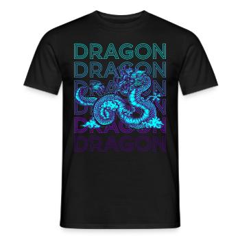 Drache Retro Geschenk - Männer T-Shirt - Schwarz - Vorne - AI Model Male 178 light (178cm)