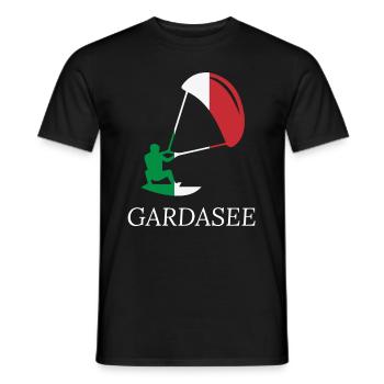 Gardasee Italien Urlaub Design für Kitesurfer - Männer T-Shirt - Schwarz - Vorne - AI Model Male 178 light (178cm)