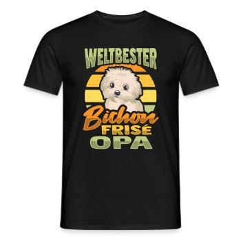 Weltbester Bichon Frise Opa - Männer T-Shirt - Schwarz - Vorne - AI Model Male 178 light (178cm)