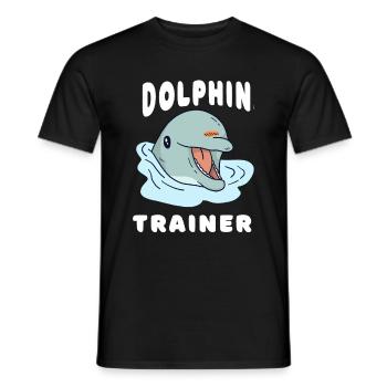 Mignon dauphin design n entraîneur de dauphins - T-shirt homme - noir - Devant - AI Model Male 178 light (178cm)
