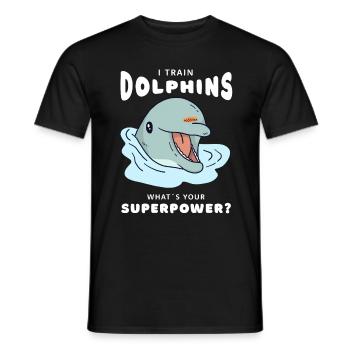 Delfin Superpower Delfintrainer - Männer T-Shirt - Schwarz - Vorne - AI Model Male 178 light (178cm)