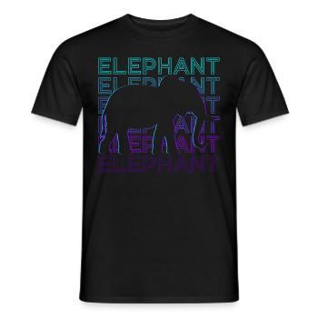 Elefant Retro Geschenk - Männer T-Shirt - Schwarz - Vorne - AI Model Male 178 light (178cm)